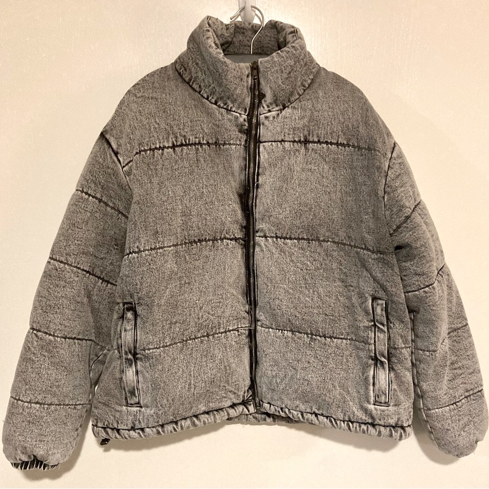 Denim Puffer Jacket - Brand New